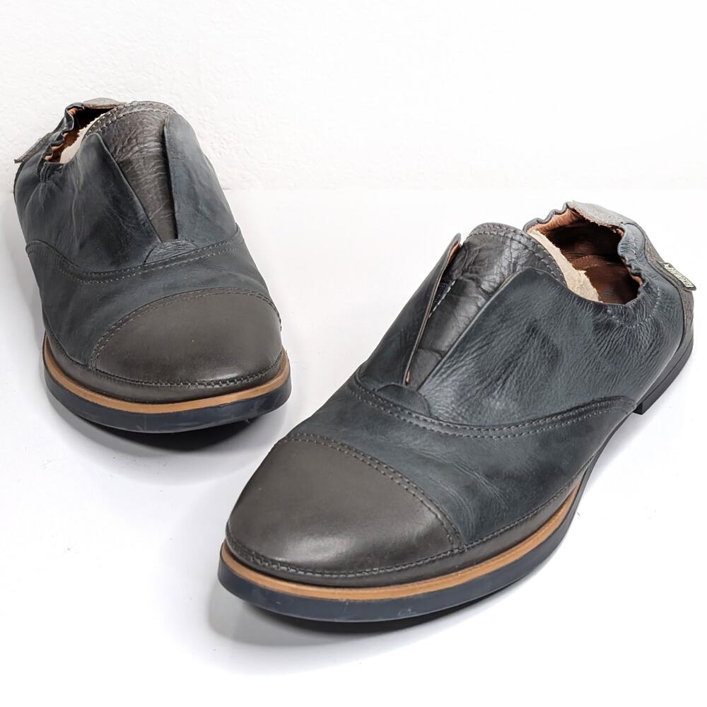 Pikolinos Blue Gray Leather Slip-On Oxford Loafers Shoes Women's 40/9
